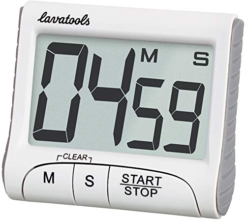 Lavatools KT1 Digital Kitchen Timer & Stopwatch, Large Display, Bold Digits, Simple Operation, Loud Alarm, Magnetic Kickstand for Cooking and Classroom