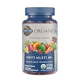 Garden of Life Organics Men 40+ Gummy Vitamins - Berry - Certified Organic, Non-GMO, Vegan, Kosher Complete Multi - Methyl B12, C & D3 - Gluten, Soy & Dairy Free, 120 Real Fruit Gummies