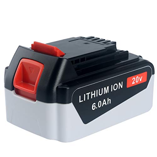 Biswaye 20V Lithium Battery 6.0Ah Compatible with Black and Decker 20V Max Lithium Battery LBXR20 LB2X4020 LBXR2520 LBXR2020 LBX20 LB2X3020-OPE 20V Tools LST201 LSTE523 LSTE525
