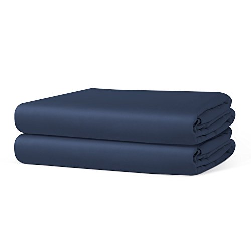 Book Cover Beckham Hotel Collection Fitted Sheet (2-Pack) - Soft-Brushed Microfiber with Deep Pocket - Twin - Navy