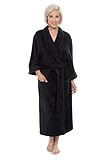 Women's Luxury Terry Cloth Bathrobe - Bamboo Viscose Robe by Texere (Ecovaganza, Black, Small/Medium)