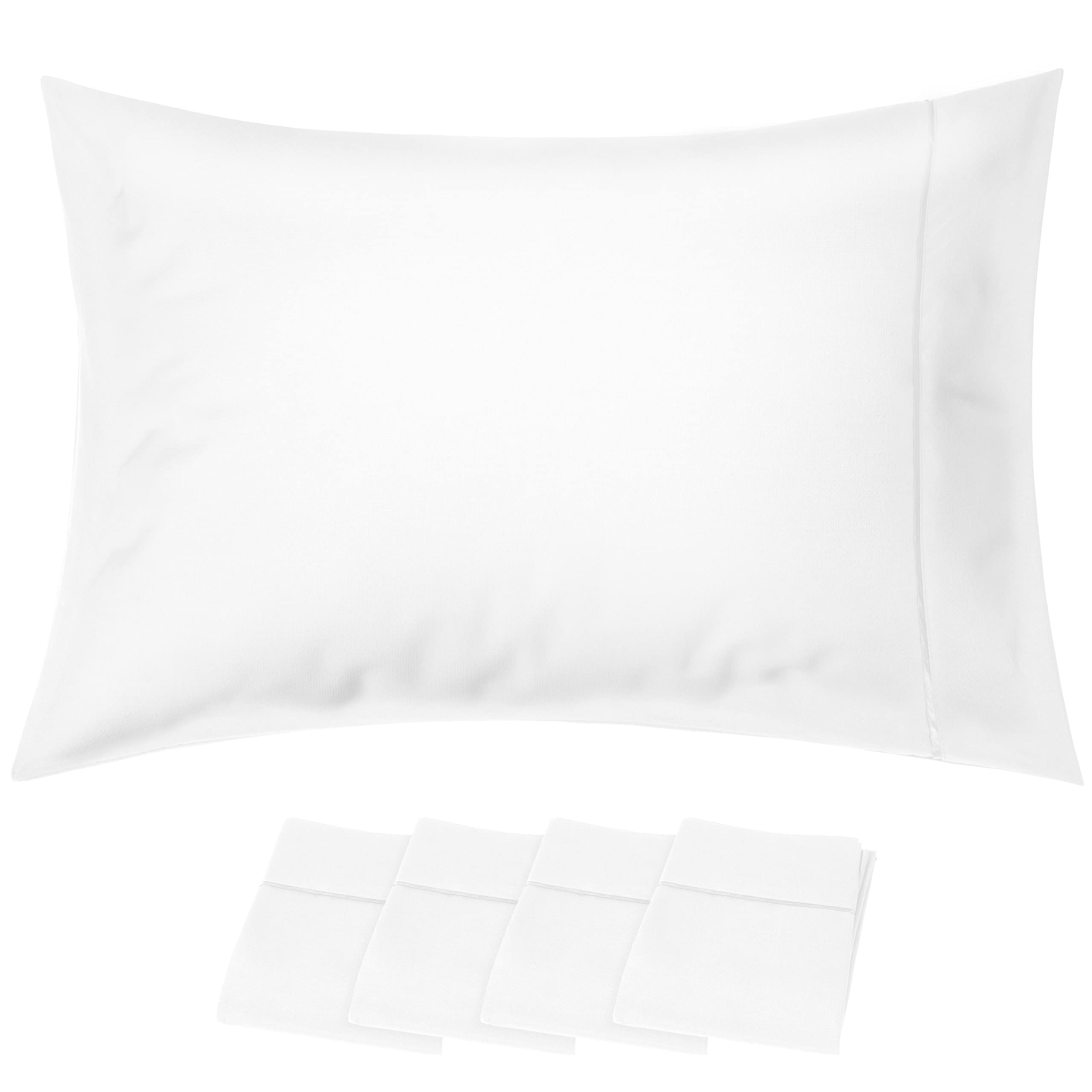 Book Cover Beckham Hotel Collection Soft Brushed Microfiber Wrinkle Resistant Luxury King Pillow Case 4 Pack White King 20