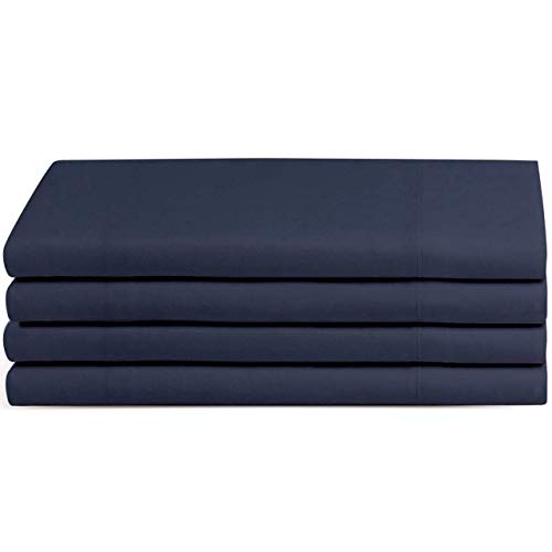 Book Cover Beckham Hotel Collection Luxury Pillow Case (4 Pack) - Soft-Brushed Microfiber, Hypoallergenic, and Wrinkle Resistant - Standard/Queen - Navy