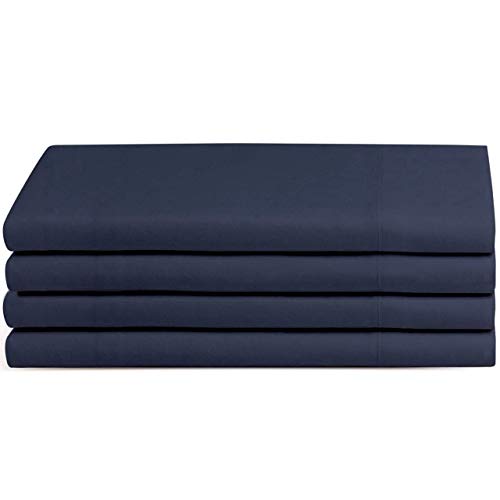 Beckham Hotel Collection Luxury Pillow Case (4 Pack) - Soft-Brushed Microfiber, Hypoallergenic, and Wrinkle Resistant - Standard/Queen - Navy