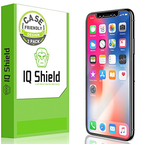 IQShield Screen Protector Compatible with iPhone X (2-Pack)(Case Friendly) LiquidSkin Anti-Bubble Clear Film