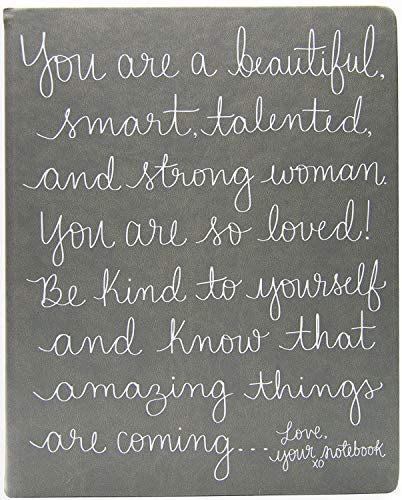 Eccolo Dayna Lee Collection Grey â€œLove, Your Notebookâ€ 8x10" Inspiring Hardcover Journal / Notebook, 256 Acid-Free Lined Pages