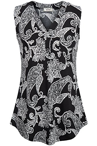 BEPEI Womens Sleeveless Tops Basic Shirts Summer Casual Tanks V Neck Office Wear