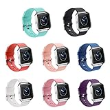 GinCoband Fitbit Blaze Watch Bands, 8PCS Soft Silicone Watch Band for Fitbit Blaze Smartwatch Replacement Blaze Bands for Women Men (set of 8, Small)