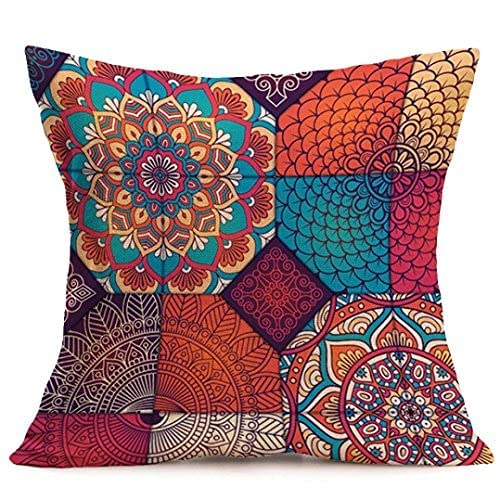 Highpot Big Sale Boho Sofa Bed Office Car Home Decor, Square 43CM×43CM Bohemian Pattern Cushion Cover Throw Pillow Case (E)