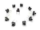 MakerSpot 6mm 2 Pin Panel PCB Momentary Tactile Tact Push Button Switch Through Hole Breadboard Friendly x 10 Pack