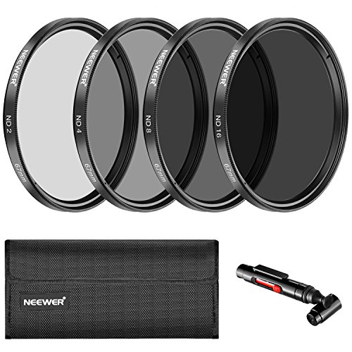 NEEWER 67mm ND Lens Filter Kit: ND2 ND4 ND8 ND16, Lens Cleaning Pen, Filter Pouch Neutral Density Filter and Accessory Kit Compatible with Canon Nikon Sony Panasonic DSLR Cameras with 67mm Lens