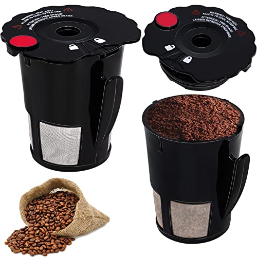 Podoy Reusable Coffee Filter for Compatible with Keurig K-Cup My 119367 2.0 Updated Model Black Small Coffee Filter K200 K250 K300 K350 K400 K450 K460 K475 K460 K500 K550 K560 (Pack of 2)