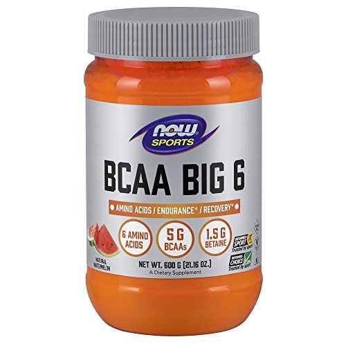 Now Sports Nutrition, BCAA (Branched Chain Amino Acids) Big 6, Watermelon Flavor, 600 Grams