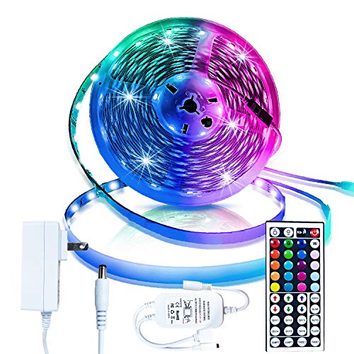 Inscrok 16.4ft LED Light Strips 5050 RGB LED Strip Lights for Bedroom，Aesthetic Room Decor, Home Decorations, Multicolor (SYNCHKG121841)