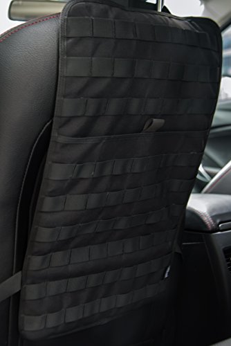 OneTigris Car Seat Back Organizer, Tactical MOLLE Vehicle Panel Car Seat Cover Protector Universal Fit (Black - 14" 22")