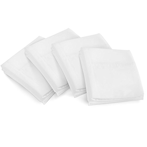 Book Cover Zen Bamboo Ultra Soft Pillow Case (4 Pack) - Premium, Eco-friendly, Hypoallergenic, and Wrinkle Resistant Rayon Derived From Bamboo - Standard/Queen - White