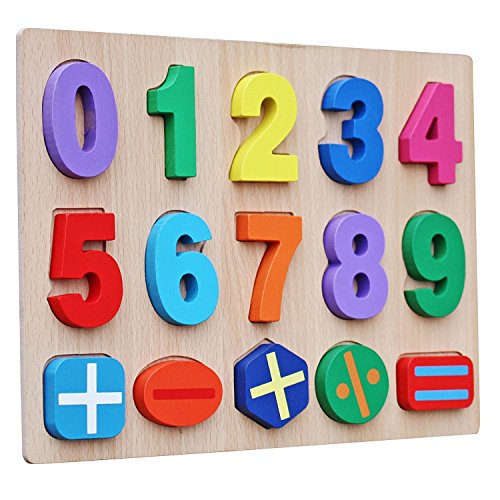 Book Cover Timy Kids Numbers Wooden Learning Puzzle Board