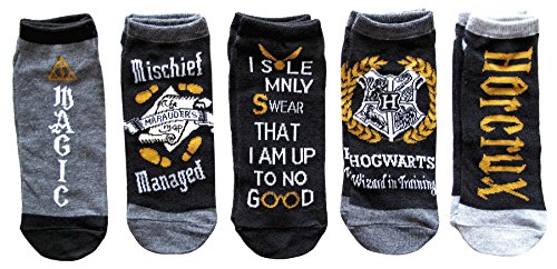 Hyp Harry Potter Mischief Managed Juniors/Womens 5 Pack Ankle Socks Shoe Size 4-10