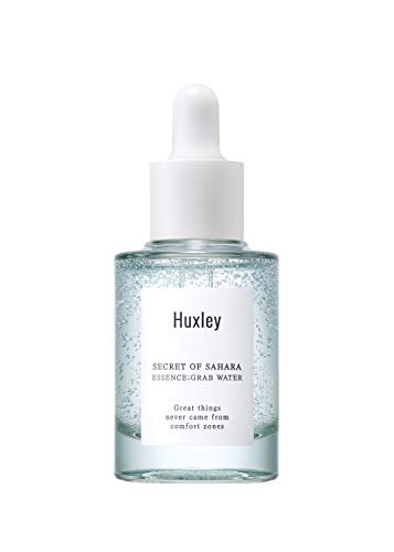 Huxley Secret of Sahara Essence Grab Water 1.01 fl. oz. | Korean Water Essence Facial Hydration | With Hyaluronic Acid, Ceramide, Peppermint, and Antioxidant Berry Complex to Hydrate and Soothe Skin