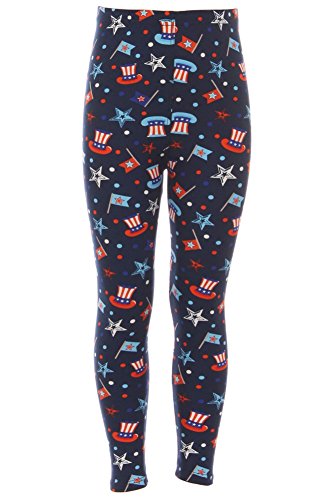 iZZYZX Kid's Funny & Cute Pattern Print Leggings - Cartoon Flag Character Skull Flower