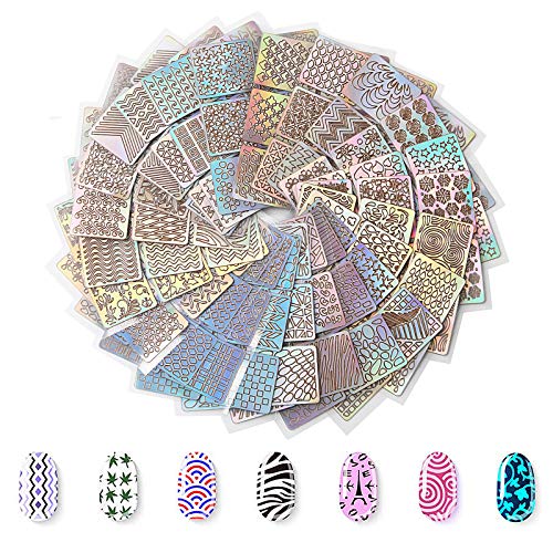 72 Designs Nail Vinyls Nail Stencil Sticker Sheets Set for Nail Art Design, 24 Sheets, 144 Pieces