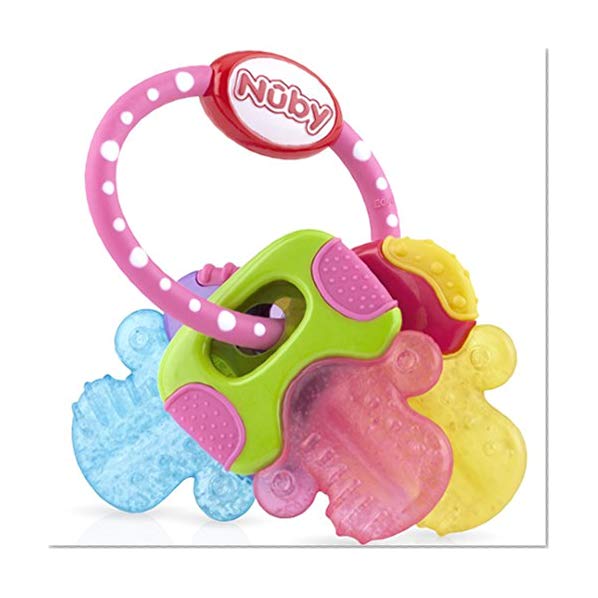 Nûby L’anneau de dentition gel froid Clé soins dentaires bébé, multicolore