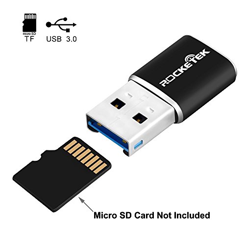 Rocketek Aluminum USB 3.0 Portable Memory Card Reader Adapter for Micro SD Card/TF Card Reader Adapter
