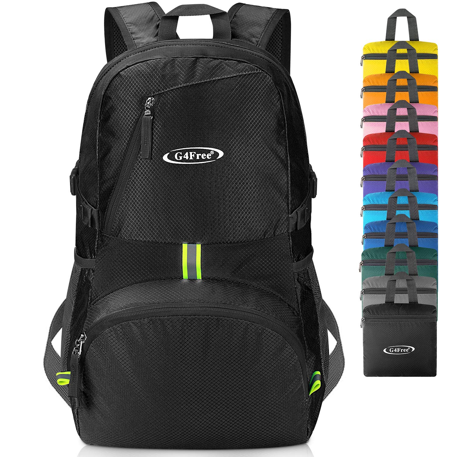 G4Free Foldable Hiking Backpack 40L Lightweight Daypack For Travel Camping Outdoor With USB Port