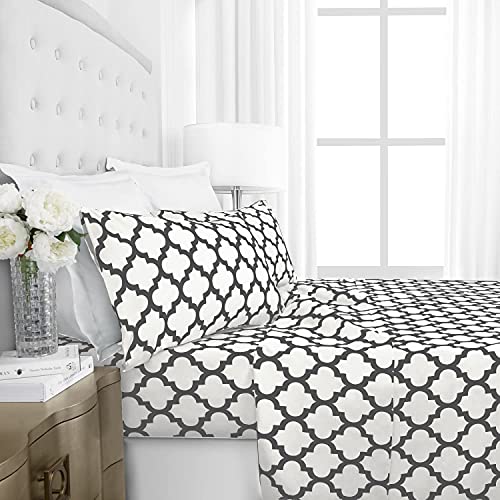 Italian LuxuryÂ King Size SheetsÂ & Pillowcase Set w/ Deep Pockets - Wrinkle and Fade Resistant Luxury Bedding Sets -Â White