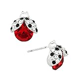 Liavy's Ladybug Fashionable Earrings - Stud - Sparkling Crystal - Unique Gift and Souvenir