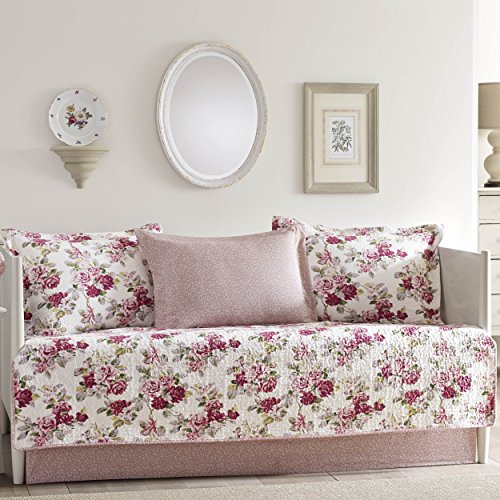 Book Cover Laura Ashley Lidia 5-Piece Daybed Cover Set, Pink