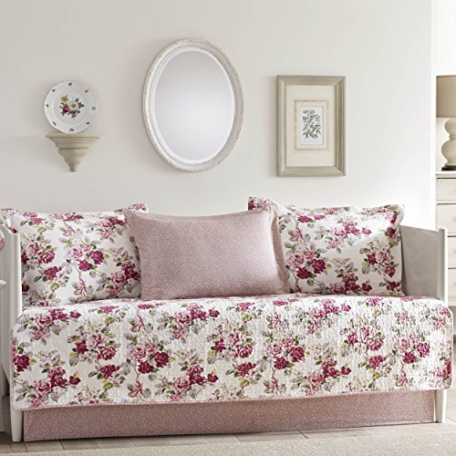 Laura Ashley Lidia 5-Piece Daybed Cover Set, Pink