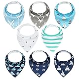 Yoofoss Baby Bibs 8 Pack Soft and Absorbent for Boys & Girls - Baby Bandana Drool Bibs