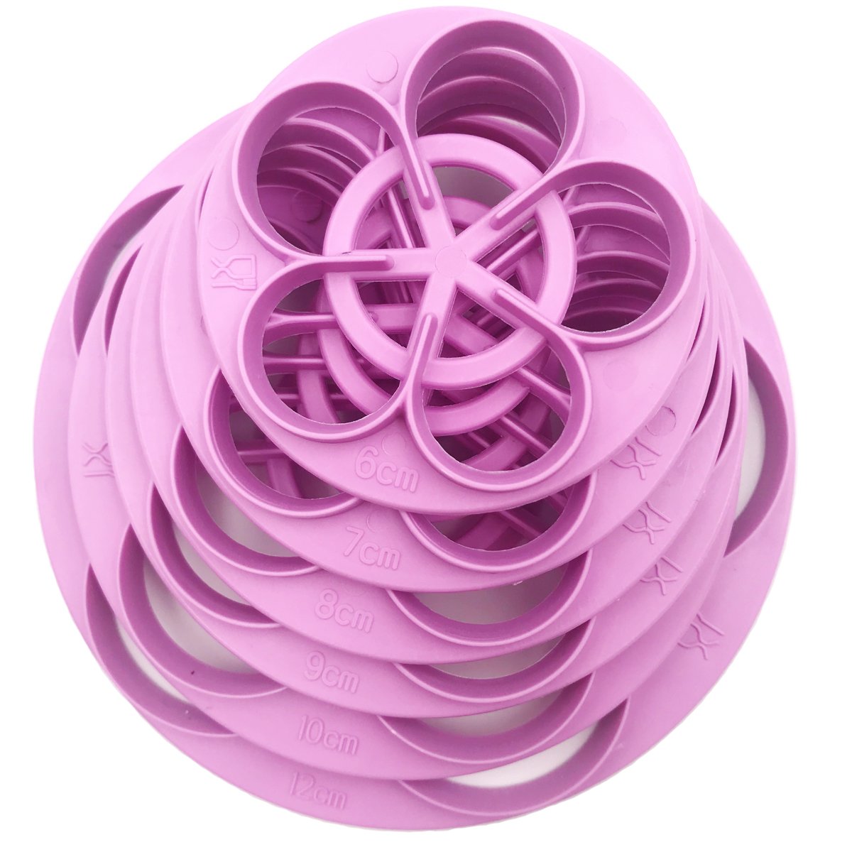 Plastic Rose Flower Cutters Set Fondant Cake Decor Gumpaste Flowers Modelling Tools for Cake Cupcake Toppers Decoration Pack of 6