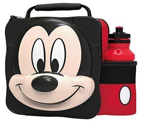 MICKEY MOUSE Kids Children 3D Lunch Box Bag With Sport Water Bottle