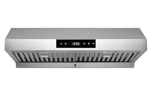 Hauslane Range Hood 30 Inch - Under Cabinet Range Hood 30" Stainless Steel Kitchen Hood, Vent Hood 30 Inches, Stove Vent Hood for Kitchen, Vent Hoods 30 Inch with LED - Chef Series PS18