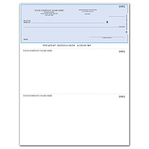 CheckSimple Laser Business Checks, Compatible with QuickBooks/Quicken - Top Format, Lined (250 Qty) - Custom