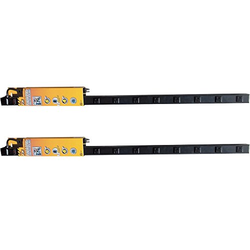 Prime Wire & Cable PB800012 12-Outlet 4-Foot Metal Power Strip with 6-Foot Cord, Black, 2-Pack