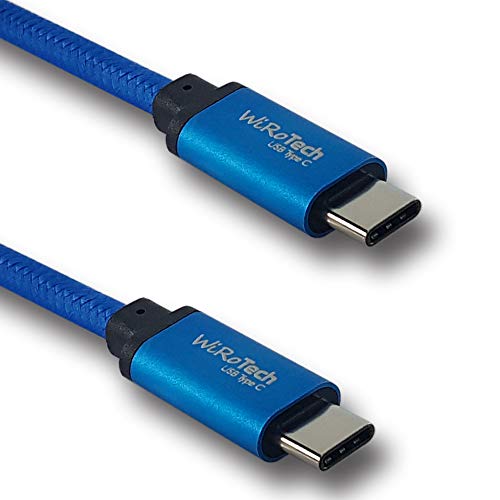 WiRoTech USB C Cable, Blue USB-C to USB-C Fast Charging Cable (1 Foot, Blue)