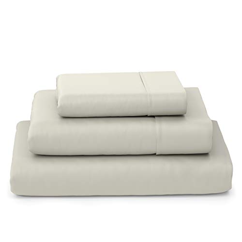 Cosy House Collection Luxury Bamboo Bed Sheet Set - Bedding Blend from Natural Bamboo Fiber - Resists Wrinkles - 3 Piece - 1 Fitted Sheet, 1 Flat, 1 Pillowcase - Twin, Cream