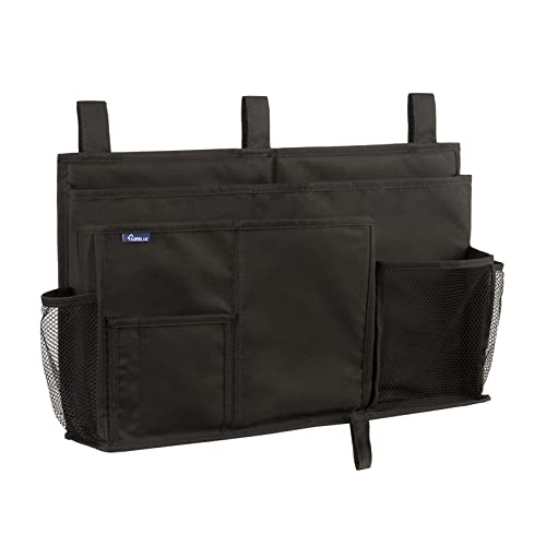 Surblue Caddy Hanging Organizer Bedside Storage Bag for Bunk and Hospital Beds, Black, L