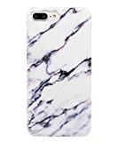 iPhone 7 Plus Case, Wastou [Marble Pattern Series] Slim Fit Anti-Shock Frosted TPU Protective Cover Case for Apple iPhone 7 Plus (2016) (White Silk)