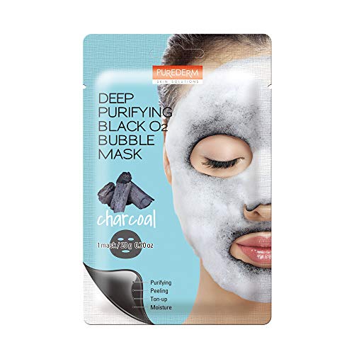 Book Cover Purederm Deep Purifying Black O2 Bubble Mask (10 Sheets) (Charcoal)