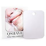 QSHAVE Fogless Shower Mirror Large Size with Suction Hook and Adhesive Hook Perfect for Shaving