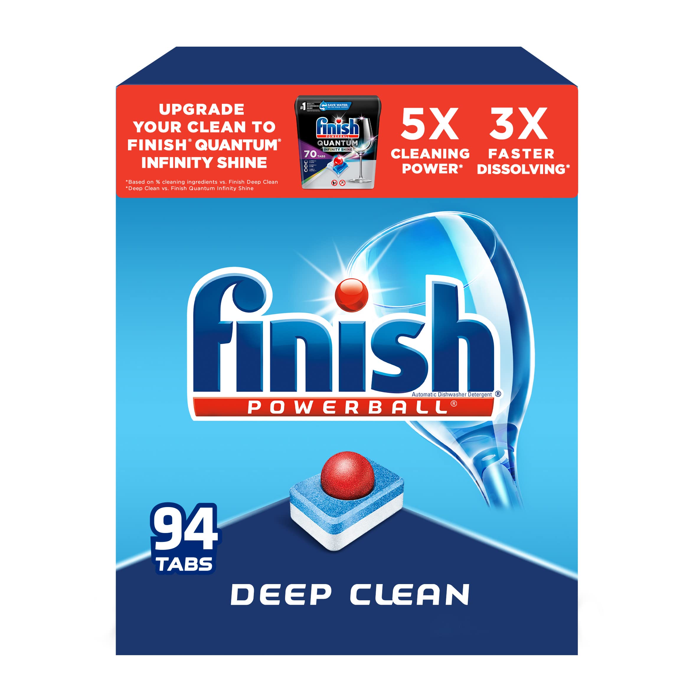 Book Cover Finish All In 1, Dishwasher Detergent - Powerball - Dishwashing Tablets - Dish Tabs, Fresh Scent, 94 Count Each