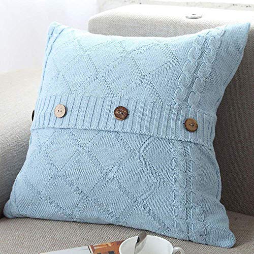 Book Cover DONEUS Cotton Knitted Pillow Case Cushion Cover Cable Knitting Patterns Square Warm 18