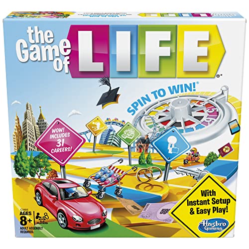 Book Cover Hasbro The Game of Life Board, Ages 8 & Up (Amazon Exclusive) Standard Packaging