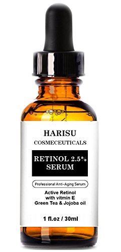 Harisu Cosmeceuticals's Retinol Serum 2.5% for Face, Professional Anti-Aging Topical Facial Serum, Anti-Wrinkle & Reduce Fine Lines- Best anti Wrinkle/Aging Serum for Face and Sensitive Skin