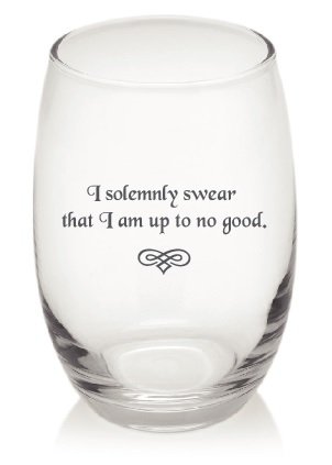 I Solemnly Swear That I Am Up To No Good Funny Unique Stemless Wine Glass Gift (1 Swear)