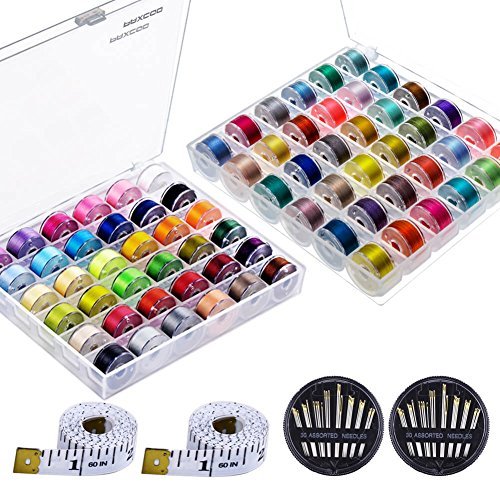 Book Cover Paxcoo 72 Pcs Bobbins and Sewing Thread with Case for Brother Singer Babylock Janome Kenmore (Assorted Colors)